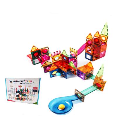 China Intellectual Development Magnetic Building Toys Educational Toys 150PCS Magnet Building Block Marble Run Sets Building Magnetic Building Blocks for sale