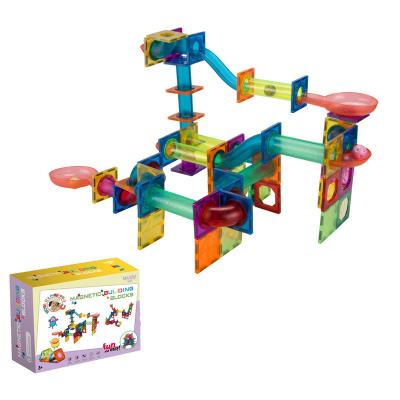 China Wholesale 98PCS Intellectual Magnetic Toys Factory Building Development Building Block Marble Marble Educational Race Sets Building Magnetic Building Blocks for sale