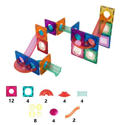 China Chinese Plastic Cement Manufacturing STEM Building and Building 40P Magnet Tile Educational Magnetic Race Track Study Toy Play Set for sale