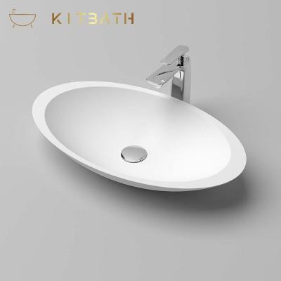 China KITBATH Portable Wash Basins Hand Wash Sink Outdoor Oval Countertop Stone Sink for sale