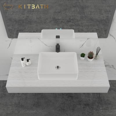 China Portable Luxury Countertop Wash Basin Bathroom Sink Rectangular Basin for sale