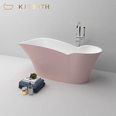 China Shallow Freestanding Bathtub Eco-friendly New Small Transparent Modern Solid Outdoor Bath Kitbath For Hotel And Home Bathtub Supplier for sale