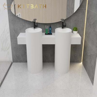 China China Manufacturer Pedestal Sink Apartment Portable Pedestal Sink Moderate Price Modern Pedestal Bathroom Sink for sale