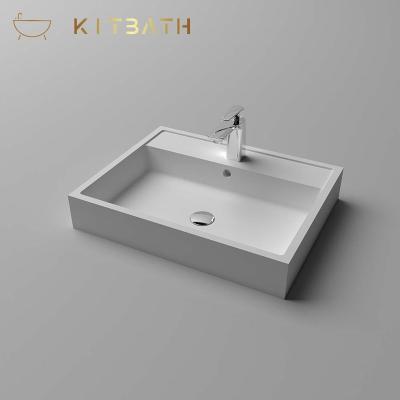 China KBc-41A Zhaoqing Portable Solid Outdoor Wash Basins Sink White Stone Sink for sale