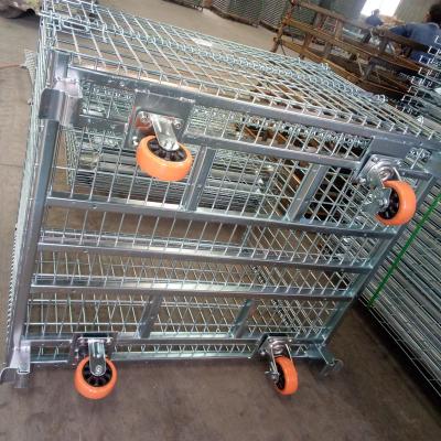 China Universal Collapsible Wire Mesh Pallet Storage Cages for sale