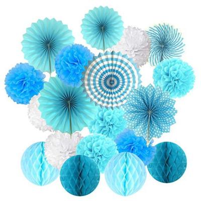 China Hot Selling Festival Decoration Birthday Decoration Party Supplies Fan Flower Birthday Party Background Honeycomb Ball Paper Decoration for sale