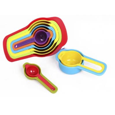 China Stocked 6Pcs Plastic Measuring Cup Set Kitchen Plastic Measuring Baking Tool Kit for sale