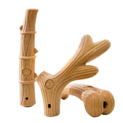 China Pet Supplies Dog Toy Antler Bone Shape Molar Stick Viable Hot-selling Bite-Resistant Wooden Pet Toys for sale