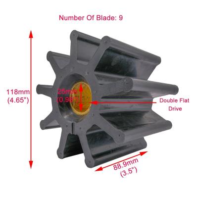 China Neoprene OEM Flexible Impeller for Jabsco 18786-0001, JMP 9000-01 for sale