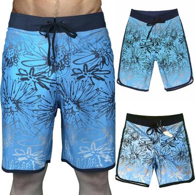 China QUICK DRY Bandage Fitness Board Shorts Polyester Swim Trunks High Elastic Beach Surf Short Quick Dry Stripe Print Swimwear Men Swim Short for sale