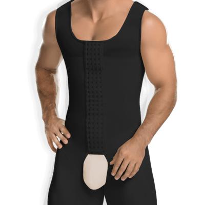 China QUICK DRY High Quality Open File Body Sculpting Underwear Padded Sleeveless Shapewear Men's Underwear Set 6XL Jumpsuit for sale