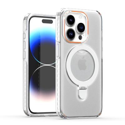 China Shockproof Luxury Magnetic Phone Cases For Iphone 15 14 13 12 Pro Max 15pro Ring Holder Back Cover Hidden ultra-thin metal bracket Case for sale