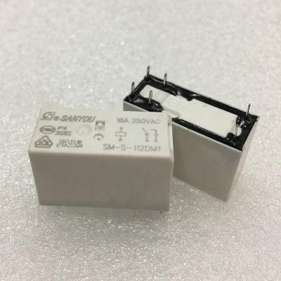 China Sealed relay SM-S-112DM1 6PINS 16A new and original 250VAC condition from Sanyou in stock for sale