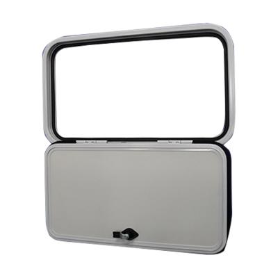 China Factory direct view warm white acrylic rv water proof insulated lockable outdoor hatch door caravan hatch for camper room for sale