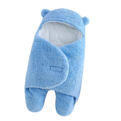 China Portable Comfortable Winter Sherpa Cotton Baby Sleep Wrap Newborn Wrap Covering for sale