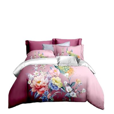 China Popular Unique Design Disposable Digital Printing Floral 3D Bedding Sets 100% Polyester 3pcs Duvet Cover Sets for sale