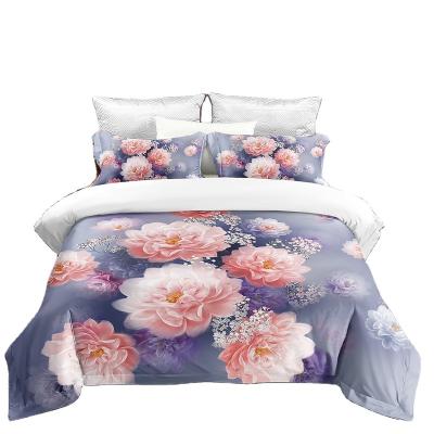 China Disposable High Quality New Design 3D Floral Digital Printing Bedding Sets 100% Polyester 3pcs Duvet Cover Sets for sale