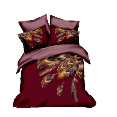 China Hot Selling 100% Polyester 4pcs Disposable Bedding Sets Printed Bedding Sets For Home Textile Products for sale