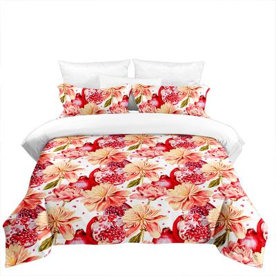 China Nondisposable Factories For Sale 100% Polyester 3D Fruit Pattern Digital Printing Bedding Sets 3pcs Duvet Cover Sets For Home Textile Products for sale