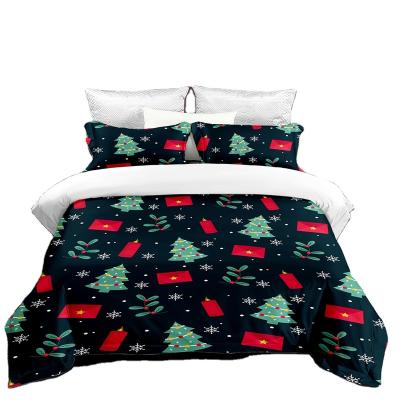 China Cartoon Factories For Sale 3D Cartoon Pattern Santa Claus Bedding Sets 3pcs Digital Printing Bedding Sets For Home Textile Products for sale