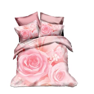 China Rose pattern 3pcs best selling disposable bedding sets high quality for home textile products for sale