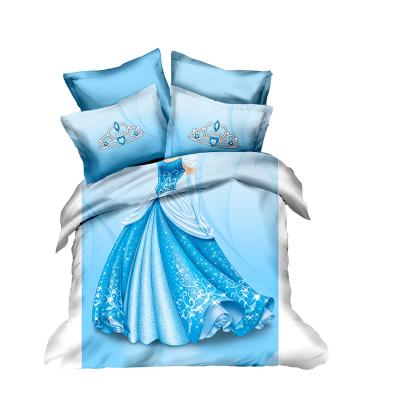 China Unique Design Princess Dress Style 3d Products Disposable Digital Printing 100% Polyester Duvet Cover Sets For Girl's Bedroom for sale