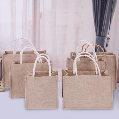 China High Quality Eco-friendly OEM Recycle Bag Jute Tote Bag 100% Custom Logo Shopping Bag for sale