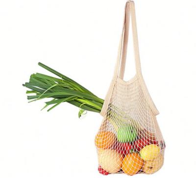 China Durable High Quality Reusable Fruit Bags Eco - Friendly Organic Cotton Mesh Net Tote Bag for sale