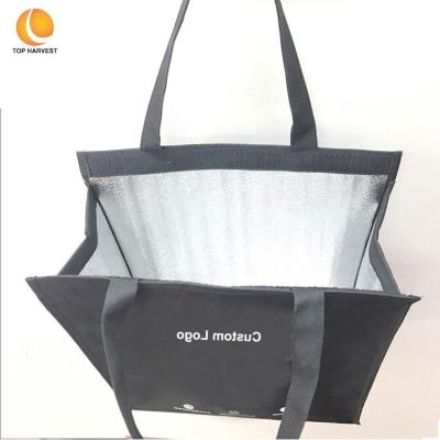 China Cb063 China Polyester Waterproof Nonwoven Zipper Tote Insulated Shopping Cooler Bag With Logo Tote Cooler Bag Custom Made for sale