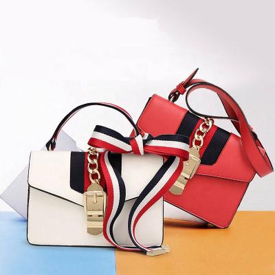 China 100% eco-friendly wholesale 2021 fashion contrast color sliver handbag shoulder bag women's handbags for sale