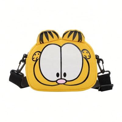 China Fashion wholesale mini canvas cartoon cute cat shoulder bag handbag toddler children small purse for girls for sale