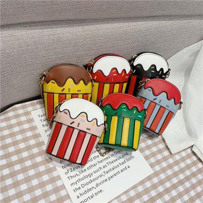 China Funny Fashion Cartoon Chain Cross - Body Shoulder Bag Summer Parfait Cake Ice Cream Girls Kids Cross - Body Bags for sale