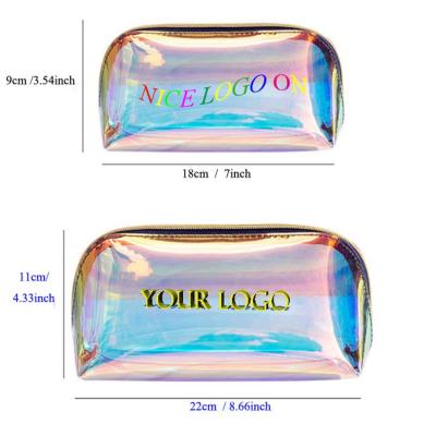 China Lady MB02 custom personalized Tpu makeup bag waterproof glitter cosmetic zipper pouch bag holographic makeup bag for sale