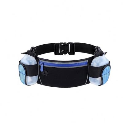 China Multifunctional Water Proof Hydration Running Belt Water Resistant Sports Waist Bag With 2 Water Bottles for sale