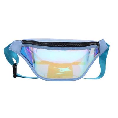 China Wholesale Pink Elegant Women PVC Holographic Waist Bum Bag Fashion Clear Laser Fanny Pack Water Proof WB-021 for sale