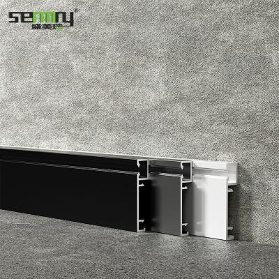 China Modern good design aluminum plinth outdoor angel brushed aluminum skriting board with led lights profile for sale