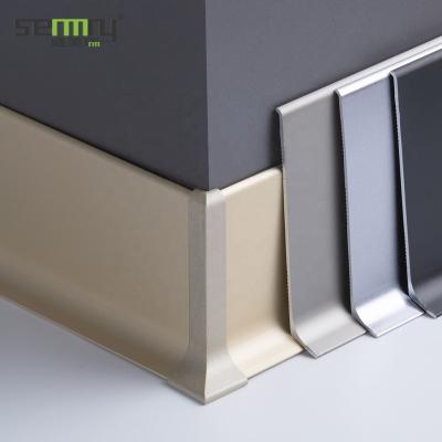 China Free Shipping Sample Modern Drop Aluminumfloor Skirting Aluminum Profile Waterproof Baseboard Floor Skirting Aluminum Profile for sale