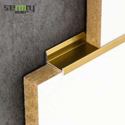 China Modern Cool Fashion Brushed Aluminum Trim H Shape Aluminum Flooring Extrusion Tile Trim Accessories for sale