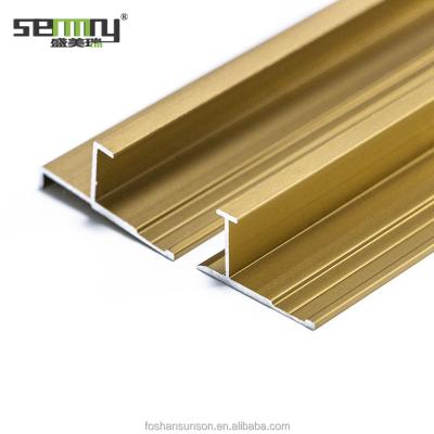 China Modern Cool Fashion Brushed Aluminum Trim H Shape Aluminum Flooring Extrusion Tile Trim Accessories for sale