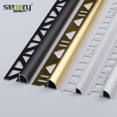 China Modern Aluminum Tile Floor Accessories Strips Anodizing Tile Edge Trim Edge Protection Profiles for sale