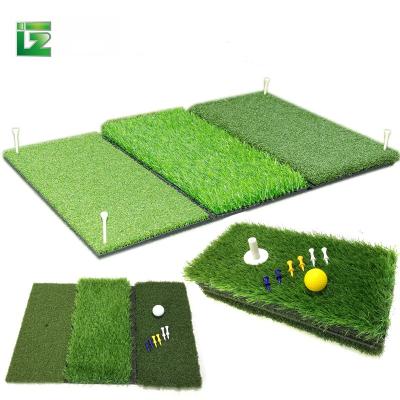 China 3 IN 1 Outdoor High Density Practice Mat Golf Training Aids Foldable Backyard Grass Golf Tee Hitting Mat ZG-M3 for sale