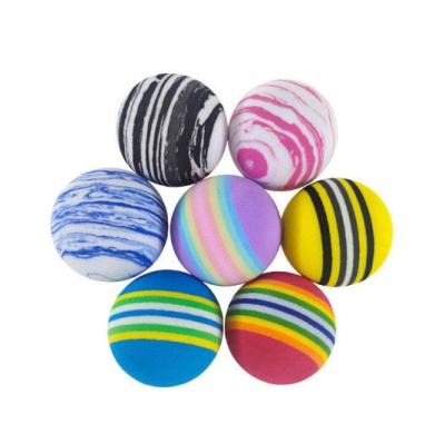 China Factory Golf Balls Indoor Practice Golf Balls Soft EVA Foam Ball Practice Sponge Rainbow Golf Training Ball 42mm for sale