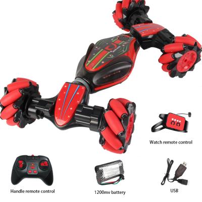 China RC Model 2.4GHz Watch Remote Control Double Side Rolling Drift Toys Car Stunt For Kids RC Tornado Car for sale