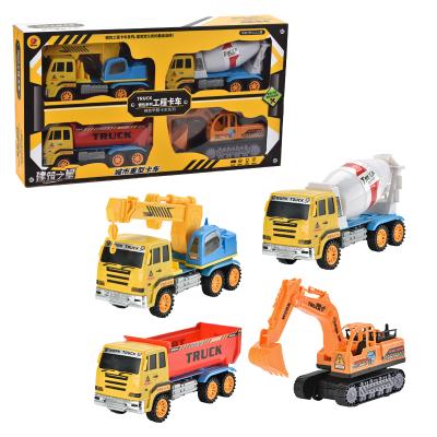 China 4 Plastic Mixed Inertial Construction Car Toys Children Mini Inertial Engineering Truck Series for sale