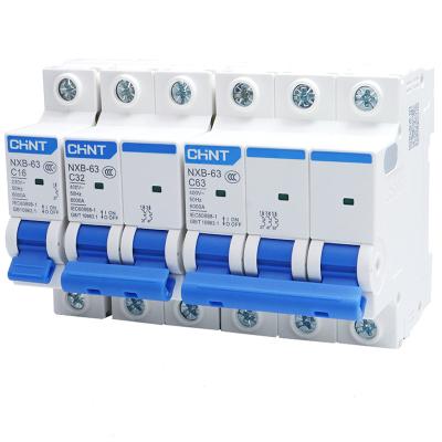 China Overload type D 1A-63A chint MCB NXB-63 2p miniature circuit breaker for sale