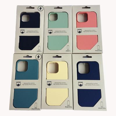 China Recyclable Custom Logo Box Mobile Phone Case Cover Kraft Paper Packaging Boxes With Hanger For Display for sale