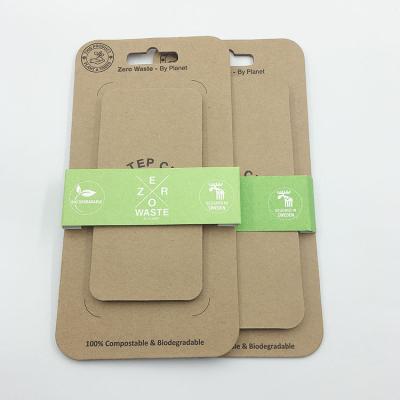 China Recycled Materials Logo Printed Retail Kraft Paper Custom Box Packaging With Hanger For Phone Cases for sale