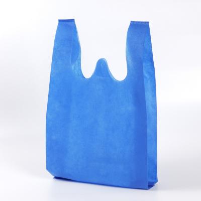 China Economical Folding Custom Design Vest Printed Logo Shopping Bags With Handle for sale