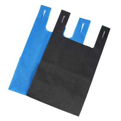 China Business& Custom Logo Shopping Grocery T-shirt Bag Eco Friendly Reusable Die Cut Nonwoven Bag for sale