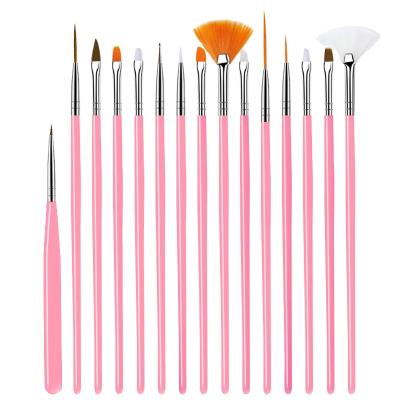 China Manicure Gel Brush For Nail Art 15Pcs/Set Brush Acrylic Liquid Powder Carving Gel Brush MJ9I12 for sale